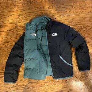 North Face Reversible Sage Green/Black Puffer Jacket Size 10